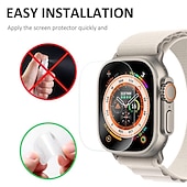 cheap Smartwatch Screen Protectors-Screen Protector Film for iWatch Ultra/Ultra 2 Series 9 8 7 6 SE 5 4 3 2 1 for Apple Watch 49mm 44mm 40mm  Soft / Tempered glass Protective Accessories（3/1pcs film）