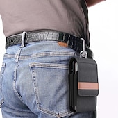 billige universal telefonveske-vertikal nylon dobbel lomme telefon hylster veske belteklips veske holder oxford klut sport mobiltelefon bag dobbel delt design power bank organisator øretelefon lagringskort lagring