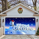 お買い得  屋外装飾-クリスマスガレージドアバナー、屋内屋外クリスマス休暇、幸せな背景、装飾カバー、クリスマス新年あけましておめでとうございますバナー、大型ドアカバー、クリスマス装飾