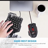 cheap Keyboards-Mini Colorful RGB Backlit One-Handed Gaming Keyboard Game Comfortable Left Hand Game Keypad and Mouse for LOL CS PC PS4 Xbox Gamer