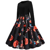 abordables Robe de fête de Noël-père Noël Robe de Noël Robe De Noël Fantaisie Femme Noël Nouvel an la veille de Noël 1950s Noël Adulte Soirée Noël Réveillon du nouvel an Robe