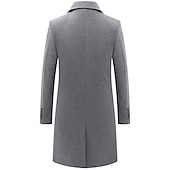 abordables Manteaux &amp; vestes-Homme Manteau d&#039;hiver Manteau laine Caban Entreprise Casual Printemps Automne Hiver Laineux Chaud Respirable Vêtements d&#039;extérieur Vêtement Tenue Décontractées Couleur unie Poche Col rabattu Double