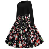 abordables Robe de fête de Noël-père Noël Robe de Noël Robe De Noël Fantaisie Femme Noël Nouvel an la veille de Noël 1950s Noël Adulte Soirée Noël Réveillon du nouvel an Robe