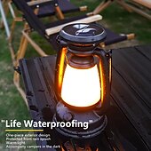 cheap Landscape Lights-New Retro Lamp Tri-Color Led Stepless Dimming Light Source Portable Hanging Solar Charging USB Camping Outdoor Lighting 1PC