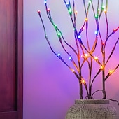 abordables 123496-1pc 20 LED branche de saule colorée, lumière de décoration de bouquet de fleurs, remplissage de vase à pieds hauts, branche de saule, fête des mères, noël, fête de mariage, guirlande lumineuse de