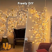 お買い得  USB電源-1個 96LEDブランチライト、デスクトップ壁装飾用、8モード、USB電源 DIYホリデーツリー蔓ライト、ハロウィン装飾、夜光装飾