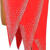 halpa Latinalaistanssiasut-tanssi salsa latinalainen tanssimekko puhdasvärinen liitos kristallit / strassit naisten suoritusharjoittelu pitkähihainen chinlon spandex