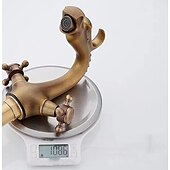 economico Classici-rubinetto per lavabo da bagno per vasca, novità stile lungo a forma di drago con montaggio esterno rubinetti per vasca da bagno alti con due maniglie e un foro in ottone antico