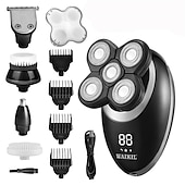 cheap Shaving &amp; Hair Removal-Men Head Shavers  Wet and Dry Detachable Electric Shaver Nose Hair Trimmer Face Brush Grooming Set Rechargeable Razor