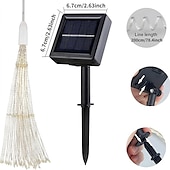 abordables Lumières de cordes solaires-1pc feux d&#039;artifice solaires d&#039;extérieur, décoration de jardin en forme de sphère de Noël en forme d&#039;étoile à LED