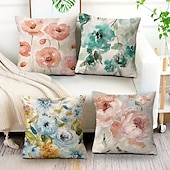 cheap Floral &amp; Plants Style-Spring Double Side Cushion Cover 1PC Soft Decorative Square Throw Pillow Cover Cushion Case Pillowcase for Sofa Bedroom Superior Quality Machine Washable