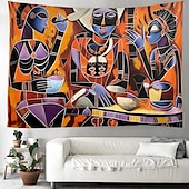 tanie gobeliny artystyczne-obraz olejny afrykańskie kobiety wiszące gobelin wall art duży gobelin mural wystrój fotografia tło koc kurtyna strona główna sypialnia dekoracja salonu