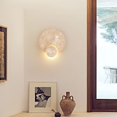 economico Luci da parete-lampade da parete in pietra design rotondo a parete, moderne lampade da parete a led per interni con 3 luminosità, lampade da parete per camera da letto soggiorno corridoio cucina 110-240v