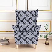 baratos Tampa da poltrona e capa de cadeira sem braço-Capa de poltrona de spandex para cadeira Strandmon, capa elástica anti-riscos para cadeira com encosto lateral, capa de cadeira com encosto jacquard removível lavável à máquina