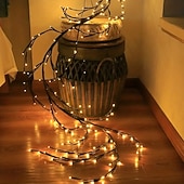 お買い得  USB電源-1個 96LEDブランチライト、デスクトップ壁装飾用、8モード、USB電源 DIYホリデーツリー蔓ライト、ハロウィン装飾、夜光装飾