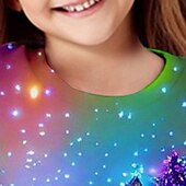 levne Dívčí 3D vize &amp; záření-Dívčí 3D Vánoční stromek Vánoční mikina Mikina Pullover Dlouhý rukáv 3D tisk Podzim Zima Módní Šik ven Rozkošný Polyester Děti 3-12 let 4-12 let Tričkový Venkovní Ležérní Denní Běžný