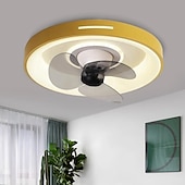 preiswerte Dimmbare Deckenleuchten-Deckenventilator mit Licht, dimmbar, 48 cm, Macaron, mehrfarbig, 360-Grad-Kopfschütteln, 6 Windgeschwindigkeiten, moderner Deckenventilator für Schlafzimmer, Wohnzimmer, ca &amp; Fernbedienung 110-240V