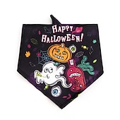 baratos Bandanas e Chapéus-Cachorros Gatos Bandana de Cachorro Acessórios para babadores triângulo Moda Engraçado Respirável Macio Lavável Confortável Festa dia das Bruxas De Cama Casual / Diário Festival Roupas para cães for