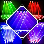 cheap Projector Lamp&amp;Laser Projector-DMX512 LED Indoor Stage Lights RGB Laser Scanner Beam Effect Stage Light Sound Activated Bedroom Laser Projector Lighting Show for DJ Disco Church Birthday Party Xmas