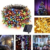 cheap Solar String Lights-Elegant Wedding Reception Party 1000/500/300/200/100/50/30LED Solar String Light, 8 Modes, Solar Christmas Lights Waterproof for Gardens, Wedding, Party, Homes, Christmas Tree, Curtains, Outdoor
