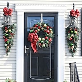 olcso Christmas Bath-karácsonyi koszorú fogas az ajtó felett fém koszorú horog csillag karácsonyfa hópehely kampó karácsonyi parti dekoráció ajtó fal otthoni iroda, ezüst