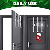 olcso Christmas Bath-karácsonyi koszorú fogas az ajtó felett fém koszorú horog csillag karácsonyfa hópehely kampó karácsonyi parti dekoráció ajtó fal otthoni iroda, ezüst