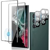 お買い得  サムスン用保護フィルム-[2+2パック] スクリーンプロテクター+カメラレンズプロテクター 用途 サムスンのギャラクシー S24 Ultra Plus S23 S22 S21 S20 Plus Ultra S10 S10 Plus S25ウルトラ 強化ガラス 硬度9H 気泡防止 指紋防止 ハイディフィニション(HD) 2.5Dラウンドカットエッジ