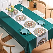 cheap Tablecloth-Waterproof Tablecloth PVC Oilproof Rectangle Table Cloth Table Cover for Party, Family Dining, Restrant