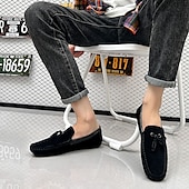 cheap Men&#039;s Slip-ons &amp; Loafers-Men&#039;s Orange and Blue Suede Driving Loafers with Tassel Detail and Non-Slip Rubber Sole - Stylish and Comfortable for Casual and Driving Wear