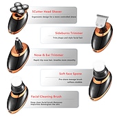 cheap Shaving &amp; Hair Removal-Men Head Shavers  Wet and Dry Detachable Electric Shaver Nose Hair Trimmer Face Brush Grooming Set Rechargeable Razor