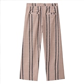 ieftine Lejer-Bărbați Costume Pantaloni Pantaloni casual Buzunar frontal Picior drept Dunga Confort Afaceri Zilnic Concediu Modă Șic &amp; Modern Negru Alb