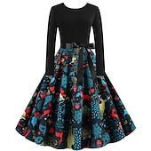 preiswerte Für Frauen-Weihnachtsmann Weihnachtskleid Ausgefallenes Weihnachtskleid Damen Weihnachten 1950er Erwachsene Weihnachten Neujahr Heiligabend Weihnachten Party Silvester Kleid