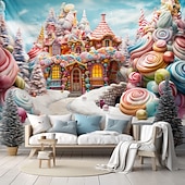 Недорогие пейзаж гобелен-candyland house подвесной гобелен настенное искусство большой гобелен фреска декор фотография фон одеяло занавеска дом спальня гостиная