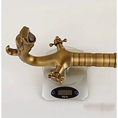 economico Classici-rubinetto per lavabo da bagno per vasca, novità stile lungo a forma di drago con montaggio esterno rubinetti per vasca da bagno alti con due maniglie e un foro in ottone antico