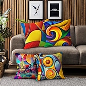 billiga abstrakt stil-geometriskt kuddfodral 1 st dubbelsidigt tryck kuddfodral abstrakt soffa sovrum mjukt dekorativt örngott för sovrum vardagsrum soffa soffstol överlägsen kvalitet maskintvättbar