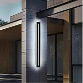 cheap Wall Sconces-Modern LED Wall Light, Indoor/Outdoor IP65 Waterproof Garden Light40/60/80/100/120cm Black Long Stripe Wall Light, Terrace Corridor Bedroom Living Room Wall Light 110-240V