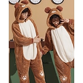 お買い得  着ぐるみパジャマ-テディベア パーティーコスチューム コスチューム ファミリークリスマスパジャマ きぐるみパジャマ 男性用 女性用 男の子 女の子 ハロウィーン カーニバル マスカレード ワンピース 子供用 成人 パーティー 着ぐるみ