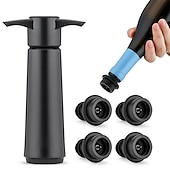 preiswerte Weinverschluss-Weinsparer-Vakuumpumpe mit 4 Weinverschlüssen, Konservierer, Luftpumpe, Weinverschließer, Korken für Rotweinflaschen, Weingummi-Barware-Vakuumverschlüsse und -konservierer, wiederverwendbarer