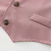 billiga Pojkes formella kostym-3 delar Småbarn Pojkar Kostym och blazer Utrusta Rand Långärmad Bomull Uppsättning Skola Mode Dagligen Vår Höst 3-7 år vetefärgad Rodnande Rosa Marinblå