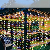 billige Soldrevet-1 stk solar led gardin krans på vinduet utendørs vanntette eventyrlys 8 lysmoduser for festival nyttår dekor led lys juledekorasjon, halloween dekorasjoner lys utendørs skinn