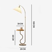 cheap LED Floor Lamp-Elegant Floor Lamp with Table Luxury Bedroom Bedside Lamp Vertical Living Room Study Marble Lamps Modern Reading Light 85-265V