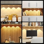 olcso szekrény világítás-1db intelligens led emberi test indukciós lámpa otthoni ultravékony macskaszem hegyi lámpa fekete csík újratölthető három színben állítható gardrób szekrény szoba világítás