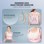 cheap Braces &amp; Supports-Back Brace Posture Corrector for Women: Shoulder Straightener Adjustable Full Back Support Upper and Lower Back Pain Relief - Scoliosis Hunchback Hump Thoracic Spine Corrector Pink Large