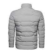 billiga Herrdunjackor och -parkas-Herr Vinterkappa Vinterjacka Pufferjacka Dragkedja Ficka Polyester Ficka Kontor &amp; Karriär Datum Ledigt / vardag Normal Mode Ledigt Vindtät Håller värmen Vinter Slät Svart Marinblå Grå Pufferjacka