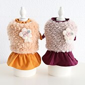economico Vestiti-Cane Gatto Vestito Moda Carino Inverno Morbido Lavabile Confortevole All&#039;aperto Casual Quotidiano Abbigliamento per Cani for Bichon Frisé Barboncino Volpino di Pomerania Cucciolo Papillon