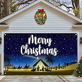 お買い得  屋外装飾-クリスマスガレージドアバナー、屋内屋外クリスマス休暇、幸せな背景、装飾カバー、クリスマス新年あけましておめでとうございますバナー、大型ドアカバー、クリスマス装飾