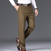 economico Chino-Per uomo Pantaloni Chino Pantaloni chino Tasche Liscio Comfort Traspirante Esterno Giornaliero Per uscire Di tendenza Informale Nero Cachi