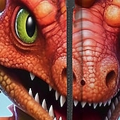 billiga Pojkens 3D-djur-Pojkar 3D Dinosaurie Huvtröja Kappa Ytterkläder Långärmad 3D-tryck Höst Vinter Mode Streetwear Häftig Polyester Barn 3-12 år Utomhus Ledigt Dagligen Normal