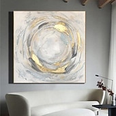 cheap Abstract Paintings-Handmade Abstract  gold painting 100% Hand Painted Oil Painting Wall Extra Large Abstract Gold circle Paintings On Canvas Original Fine Art Contemporary Wall Art Decor