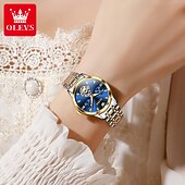 olcso Mechanikus órák-OLEVS Női Mechanikus óra Luxus Divat Üzlet Karóra Csontváz Automatikus önfelhúzós Tourbillon Fénylő ötvözet Néz